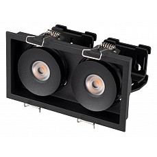 Встраиваемый светильник arlight cl-simple-s148x80-2x9w day4000 (bk, 45 deg) 026877
