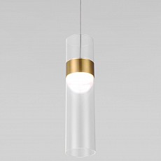 Подвесной светильник eurosvet lumen 50244-1 led латунь-прозрачный