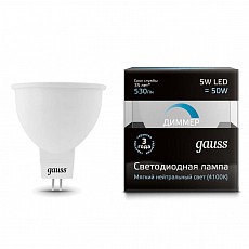 Лампа светодиодная gauss 1015 gu5.3 5Вт 4100k 101505205-d