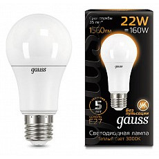 Лампа светодиодная gauss led a70 e27 22Вт 3000k 102502122