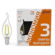 Набор ламп светодиодных gauss filament e14 7Вт 2700k 104901107t