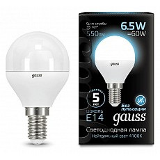 Лампа светодиодная gauss led globe e14 6.5Вт 4100k 105101207
