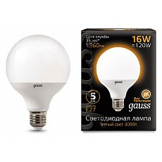 Лампа светодиодная gauss led g95 e27 16Вт 3000k 105102116