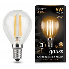 Лампа светодиодная gauss  e14 5Вт 2700k 105801105