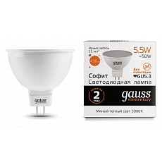 Лампа светодиодная gauss Софит gu5.3 5.5Вт 3000k 13516