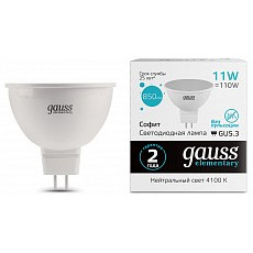 Лампа светодиодная gauss elementary gu5.3 11Вт 4100k 13521