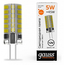 Лампа светодиодная gauss elementary g4 5Вт 3000k 18715