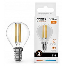Лампа светодиодная gauss filament elementary e14 10Вт 2700k 52110