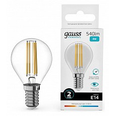 Лампа светодиодная gauss filament elementary e14 8Вт 4100k 52128