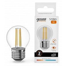 Лампа светодиодная gauss filament elementary e27 8Вт 2700k 52218