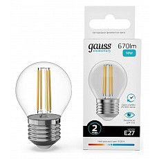 Лампа светодиодная gauss filament elementary e27 10Вт 4100k 52220