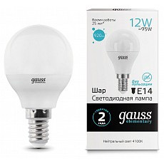 Лампа светодиодная gauss led elementary e14 12Вт 4100k 53122