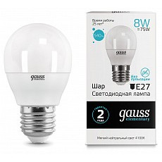 Лампа светодиодная gauss  e27 8Вт 4100k 53228