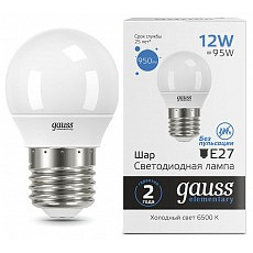 Лампа светодиодная gauss elementary e27 12Вт 6500k 53232