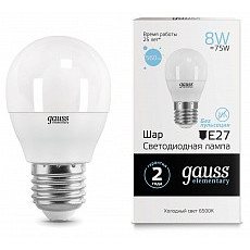 Лампа светодиодная gauss 532 e27 8Вт 6500k 53238