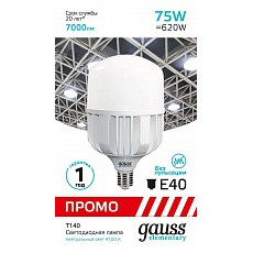 Лампа светодиодная gauss elementary t140 e27 75Вт 4100k 60428