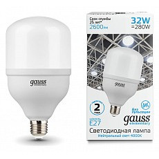 Лампа светодиодная gauss elementary led t100 e27 32Вт 4000k 63223