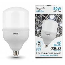 Лампа светодиодная gauss elementary led t140 e27 50Вт 4000k 63225