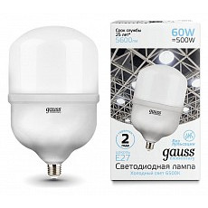 Лампа светодиодная gauss elementary led t160 e27 60Вт 6500k 63236