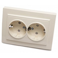 Розетка двойная с заземлением stekker pst16-9014 39240