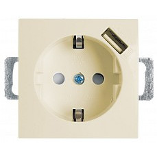 Розетка с заземлением и со шторками и usb, без рамки stekker pst16-9111 39329