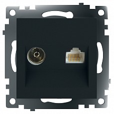 ТВ-розетка и розетка ethernet rj-45 без рамки stekker Катрин 49182