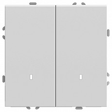 Выключатель двухклавишный с подсветкой без рамки stekker rsw10-5102-01 49864