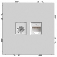 ТВ-розетка и розетка ethernet rj-45 без рамки stekker rst00-5106-01 49872