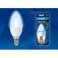 Лампа светодиодная uniel c37 e14 6Вт 4000k ul-00002374