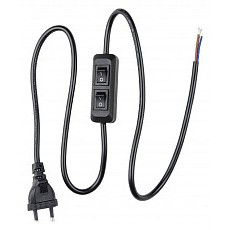Сетевой провод с выключателем uniel ucx-c90-02a-100 black ul-00007465