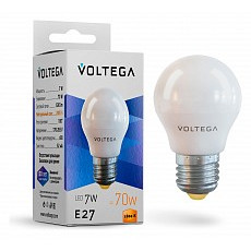 Лампа светодиодная voltega globe e27 7w e27 7Вт 2800k 7052
