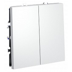 Выключатель двухклавишный без рамки voltum s70 vls020602
