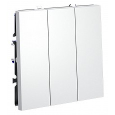 Выключатель трехклавишный без рамки voltum s70 vls030102