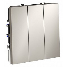Выключатель трехклавишный без рамки voltum s70 vls030103