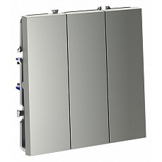 Выключатель трехклавишный без рамки voltum s70 vls030105