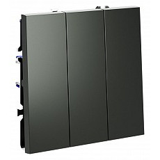 Выключатель трехклавишный без рамки voltum s70 vls030106
