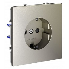 Розетка с заземлением и со шторкой, без рамки voltum s70 vls040204