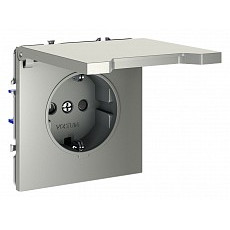 Розетка с заземлением и со шторкой, без рамки с крышкой voltum s70 vls040304
