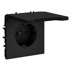 Розетка с заземлением и со шторкой, без рамки с крышкой voltum s70 vls040308
