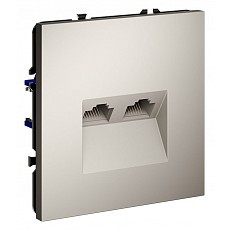 Розетка двойная ethernet rj-45 без рамки voltum s70 vls060203