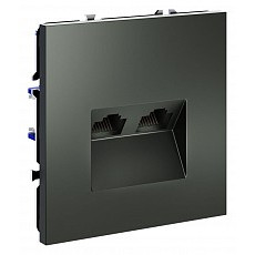 Розетка двойная ethernet rj-45 без рамки voltum s70 vls060206