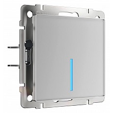 Выключатель сенсорый одноклавишный с подсветкой и функцией wi-fi, без рамки werkel серебряный w4510606