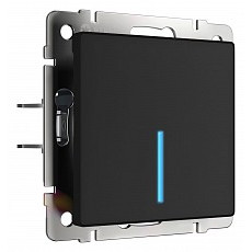 Выключатель сенсорый одноклавишный с подсветкой и функцией wi-fi, без рамки werkel черный w4510608