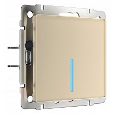 Выключатель сенсорый одноклавишный с подсветкой и функцией wi-fi, без рамки werkel шампань w4510611