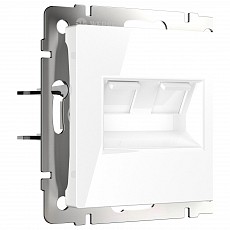 Розетка двойная ethernet rj-45 без рамки werkel белый w1181101