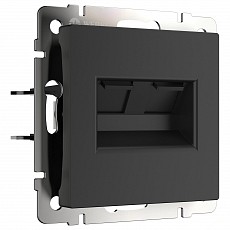 Розетка двойная ethernet rj-45 без рамки werkel черный матовый w1182208
