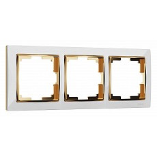 Рамка на 3 поста werkel snabb (белый-золото) w0031933