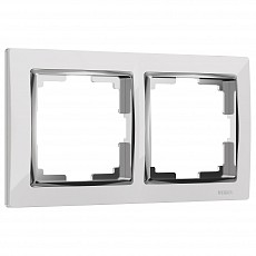 Рамка на 2 поста werkel snabb (белый-хром) w0021901