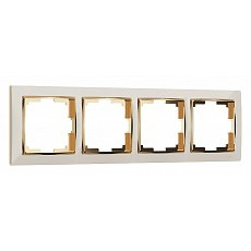Рамка на 4 поста werkel snabb (слоновая кость-золото) w0041932