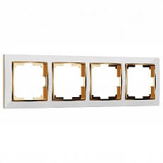 Рамка на 4 поста werkel snabb (белый-золото) w0041933
